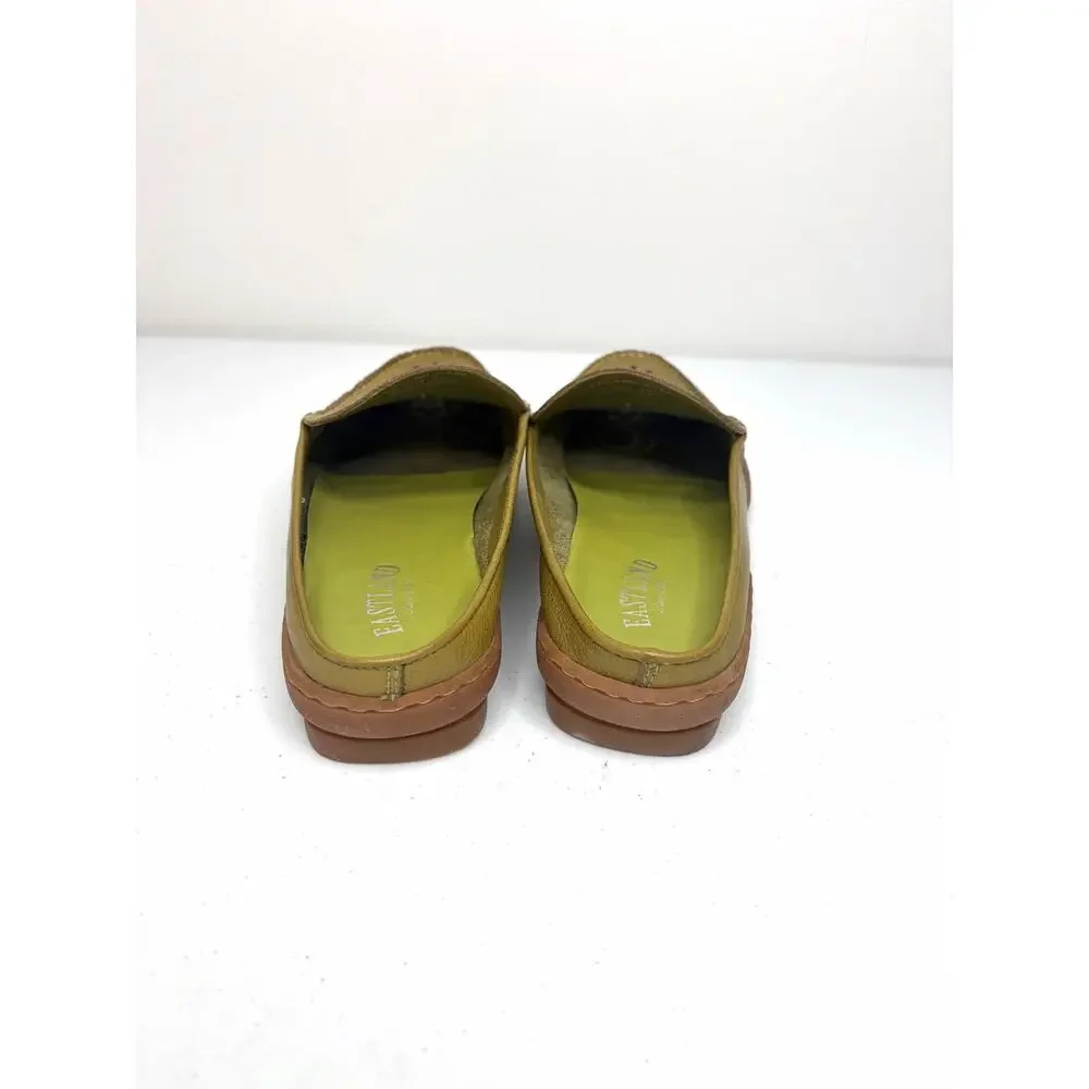 Eastland Fresno Leather Mules Slide-On Women's US 9M Chartreuse Comfort Artsy